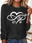 Women's Text Letters Long Sleeve Blouse_ Spring/Fall Crew Neck Daily Casual Top