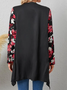 Casual Floral Wrap Loose Other Coat