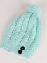 Casual Retro Twist Pattern Woolen Beanie Hat Autumn Winter Warm Accessories