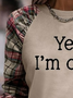 Yes, I'm Cold Plaid Round Neck Casual Sweater