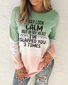 Casual Gradient Letter Print Crew Neck Knit Long Sleeve Sweatshirt
