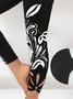 Devore Tight Floral Casual Knitted Leggings