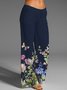 Loose Floral Casual Drawstring Pants