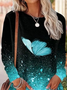 Butterfly Casual Loose Crew Neck T-Shirt