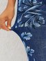 Floral Print Navy High Waisted Elastic Waist Leggings