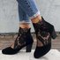 Lace Split Joint Chunky Heel Sandals Boots with Back Zip