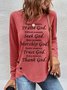 Women's Long Sleeve Blouse Spring/Fall Text Letters Crew Neck Daily Going Out Casual Top
