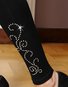 Floral  Tight Hot Drilling Casual Leggings