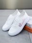 Love Embroidery Heart Pattern Breathable Soft Sole Skate Shoes