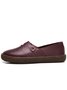 Solid Color Leather Soft Sole Casual Shoes