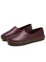Solid Color Leather Soft Sole Casual Shoes