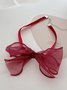 Red Velvet Bow Pattern Necklace Banquet Party Valentine's Day Christmas Wedding Decoration Jewelry