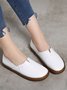 Solid Color Leather Soft Sole Casual Shoes