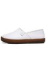 Solid Color Leather Soft Sole Casual Shoes