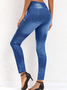 Butterfly Print Denim Blue High Waisted Leggings