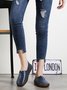 Solid Color Leather Soft Sole Casual Shoes