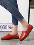 Solid Color Leather Soft Sole Casual Shoes