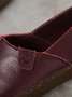 Solid Color Leather Soft Sole Casual Shoes