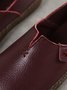 Solid Color Leather Soft Sole Casual Shoes