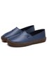 Solid Color Leather Soft Sole Casual Shoes