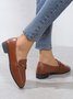 Casual Metal Decor Low Heel Loafers