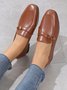 Casual Metal Decor Low Heel Loafers