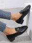 Casual Metal Decor Low Heel Loafers