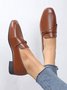 Casual Metal Decor Low Heel Loafers
