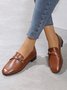 Casual Metal Decor Low Heel Loafers