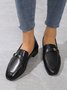 Casual Metal Decor Low Heel Loafers