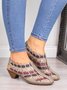 Vintage Weave Inlay Block Heels