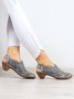 Vintage Weave Inlay Block Heels