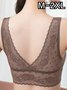 Sexy Deep V Lace Wireless Bra Plus Size
