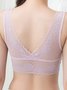 Sexy Deep V Lace Wireless Bra Plus Size