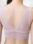 Sexy Deep V Lace Wireless Bra Plus Size