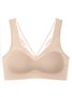 Sexy Deep V Lace Wireless Bra Plus Size