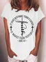 Women's Text Letters Short Sleeve Tee T-shirt Crew Neck Casual Summer Top