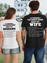 JFN Couple 5 Things You Should Know About My Wife Cotton Crew Neck Letters Casual Couple gift T-shirt