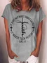 Women's Text Letters Short Sleeve Tee T-shirt Crew Neck Casual Summer Top