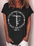 Women's Text Letters Short Sleeve Tee T-shirt Crew Neck Casual Summer Top