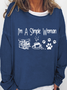 Women's Crew Neck Animal Simple Spring/Fall Long Sleeve Sweatshirt
