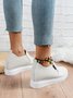 Letter Patched Slip On Wedge Shoes