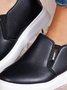 Letter Patched Slip On Wedge Shoes
