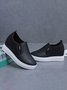Letter Patched Slip On Wedge Shoes