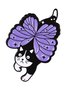 Casual Purple Cat Butterfly Pattern Brooch Silk Scarf Buckle Daily Commuting Jewelry