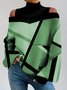 Geometric Turtleneck Casual Sweatshirt