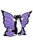 Casual Purple Cat Butterfly Pattern Brooch Silk Scarf Buckle Daily Commuting Jewelry