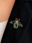 Casual 3D Big Gemstone Bee Insect Brooch Silk Scarf Buckle Banquet Party Daily Commuting Matching Jewelry