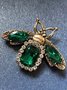 Casual 3D Big Gemstone Bee Insect Brooch Silk Scarf Buckle Banquet Party Daily Commuting Matching Jewelry