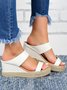 Beach vacation Straw Wedges Denim Sandals Jean Shoes